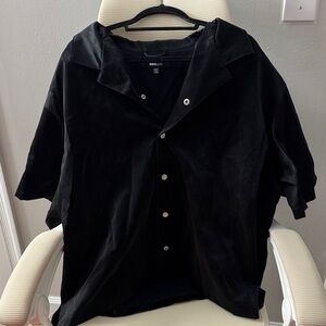 Fashion Nova Griffin Faux Leather Shirt